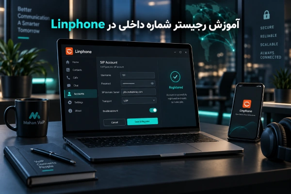 آموزش رجیستر شماره داخلی در Linphone