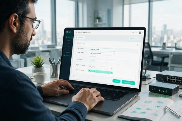 تنظیم سیپ ترانک روی سانترال IP PBX و وارد کردن اطلاعات اتصال