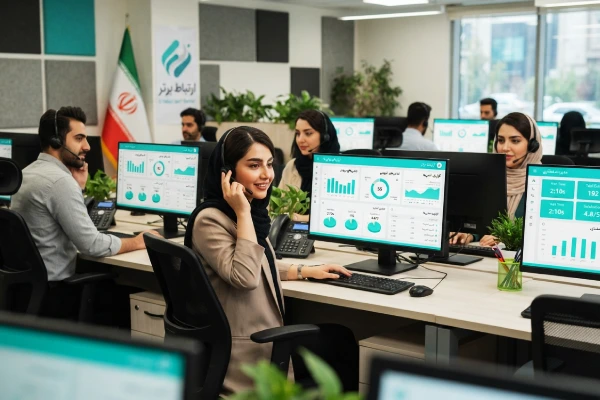 مرکز تماس ابری مدرن با سیستم VoIP و مدیریت تماس سازمانی